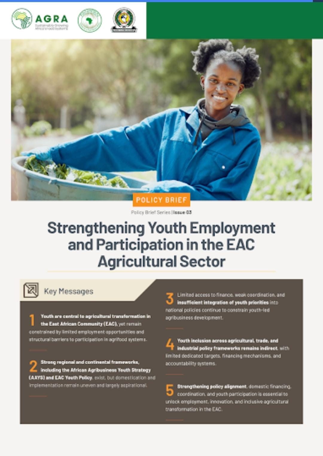 Strengthening Youth Employment and Participation in the EAC Agricultural Sector